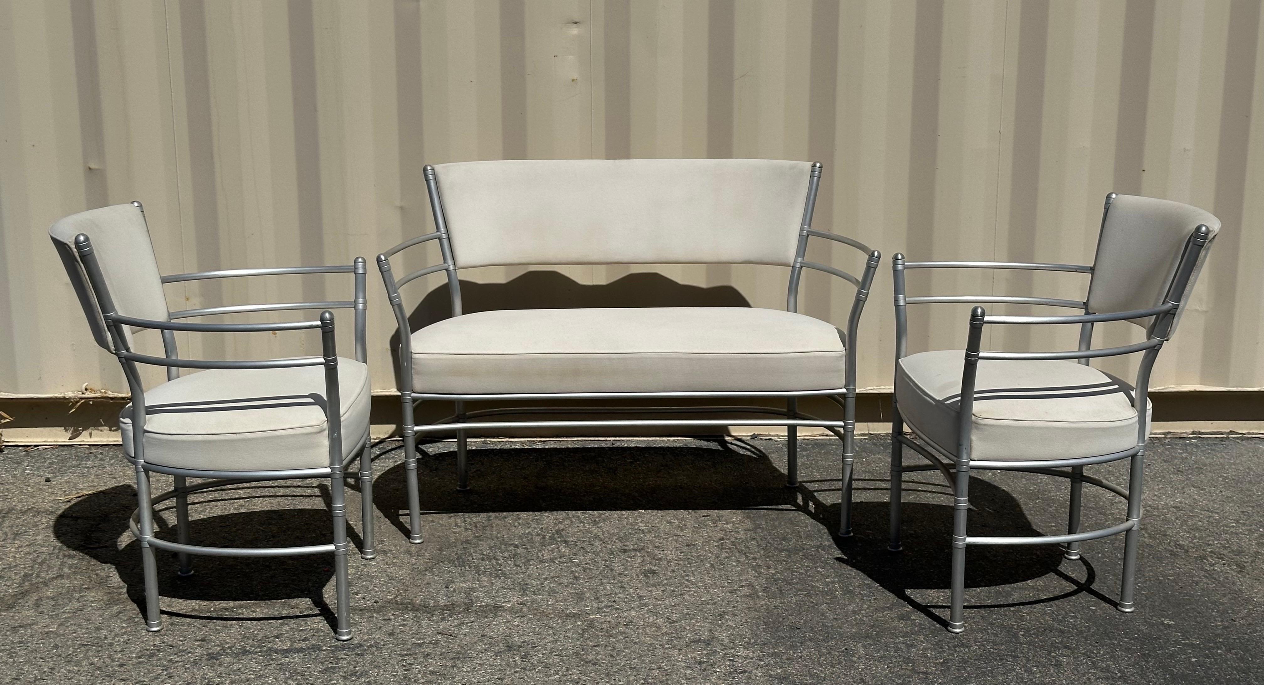 Ensemble de chaises longues et de canapés en aluminium Art déco par Warren McArthur en vente 13