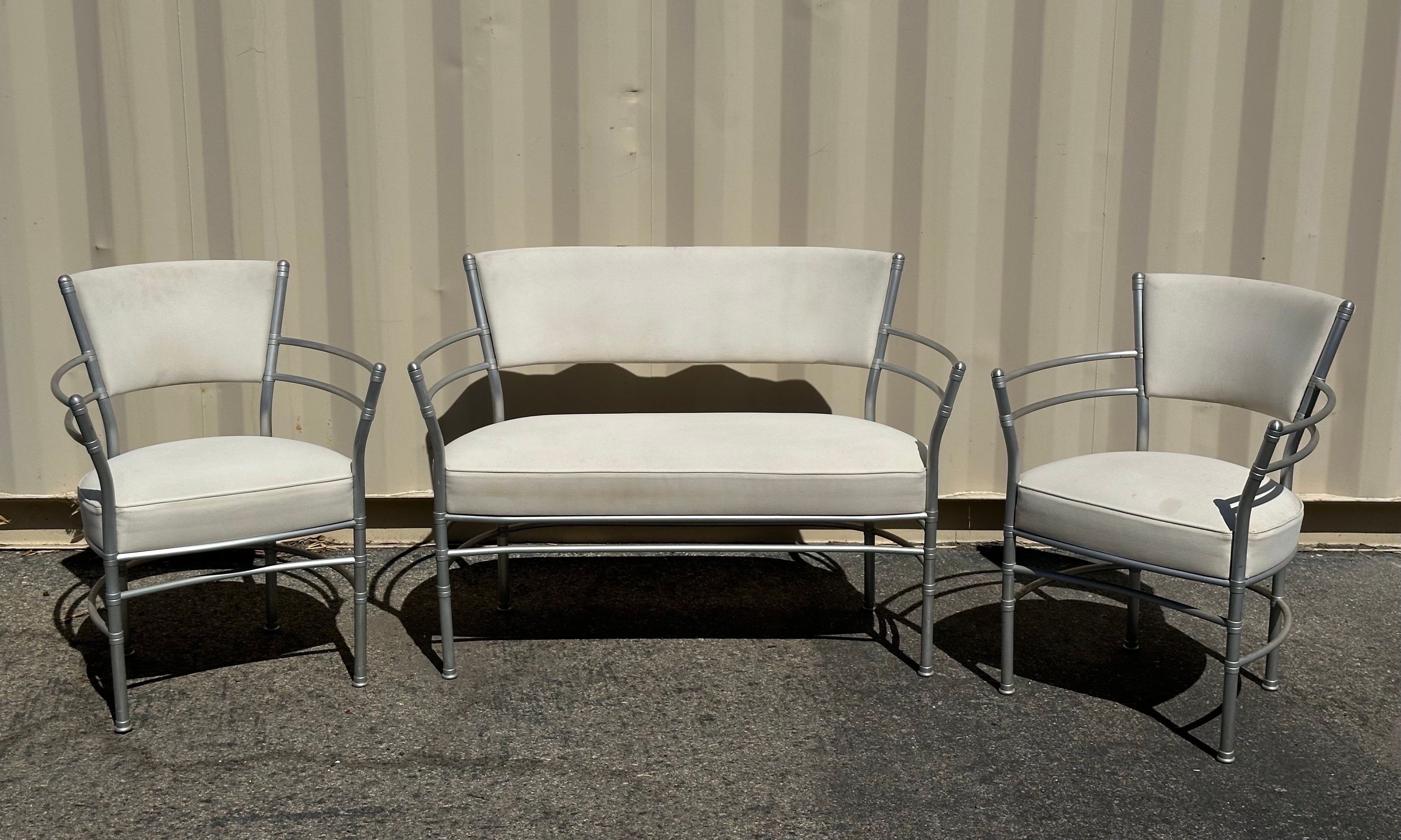 Ensemble de chaises longues et de canapés en aluminium Art déco par Warren McArthur en vente 14