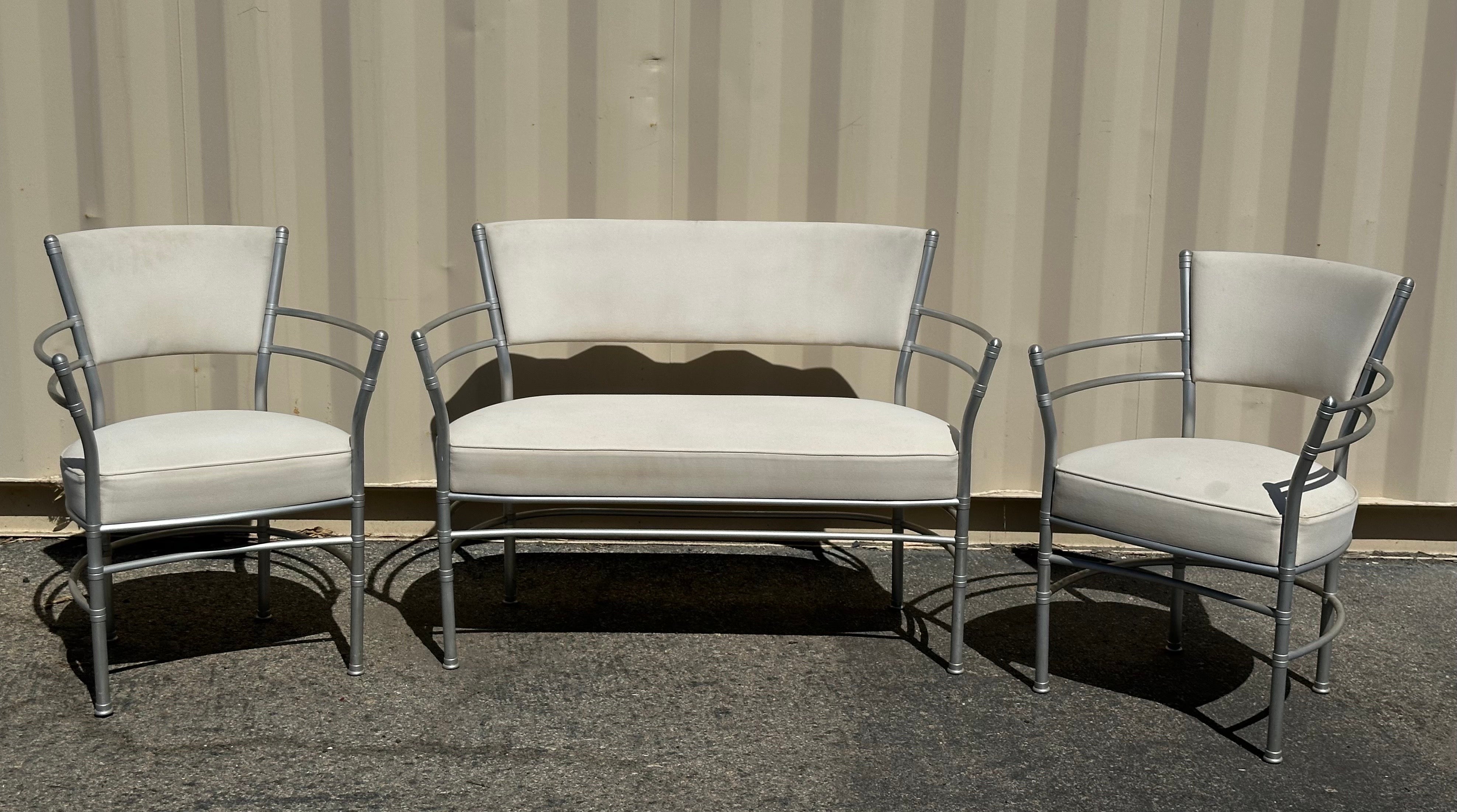 Ensemble de chaises longues et de canapés en aluminium Art déco par Warren McArthur Bon état - En vente à San Diego, CA