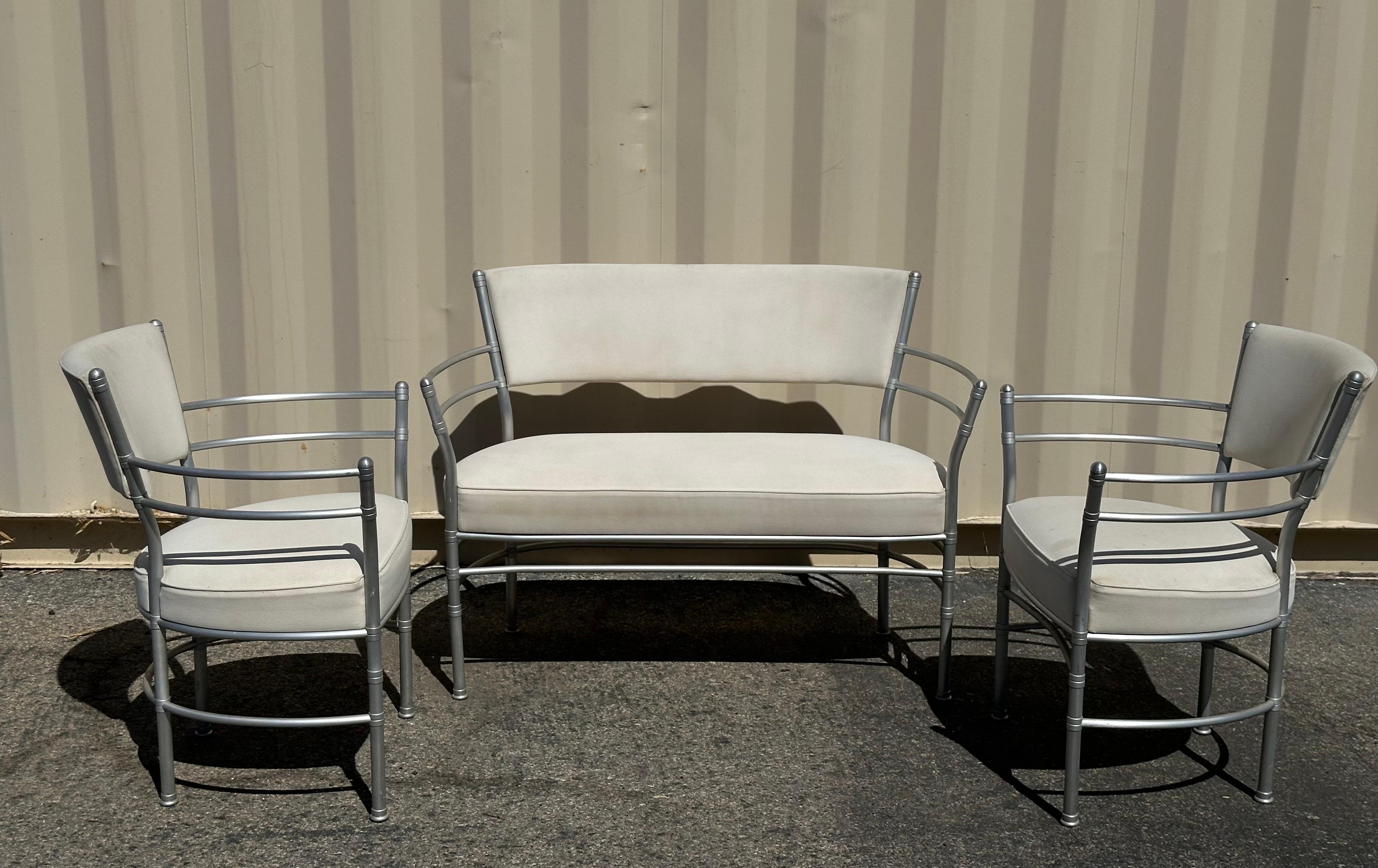 Aluminium Ensemble de chaises longues et de canapés en aluminium Art déco par Warren McArthur en vente