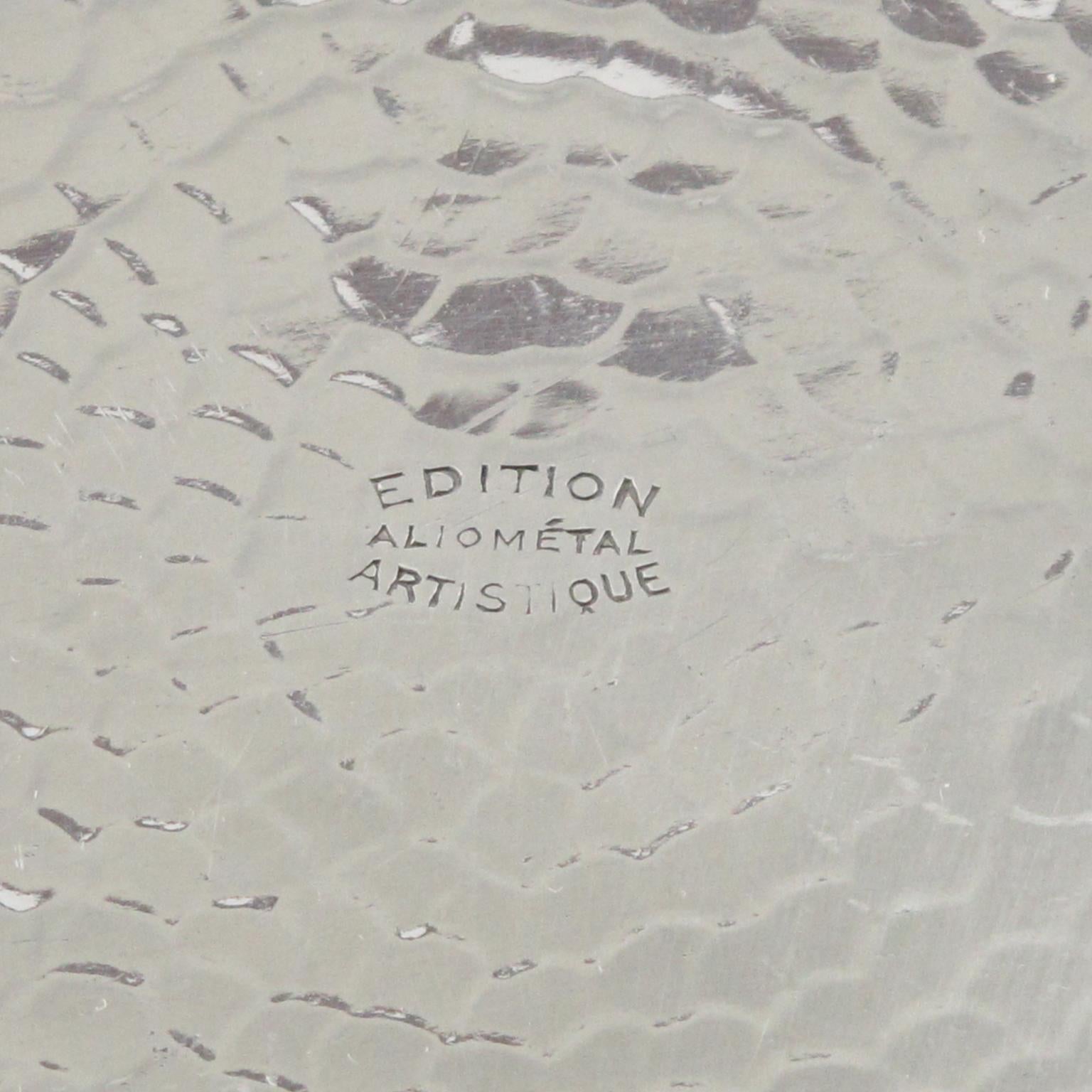 Art Deco Aluminum Platter Centerpiece or Tray by Irman France, 1930s For Sale 2