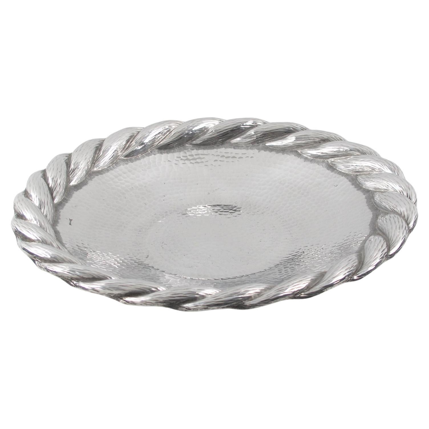 Art Deco Aluminum Platter Centerpiece or Tray by Irman France, 1930s For Sale