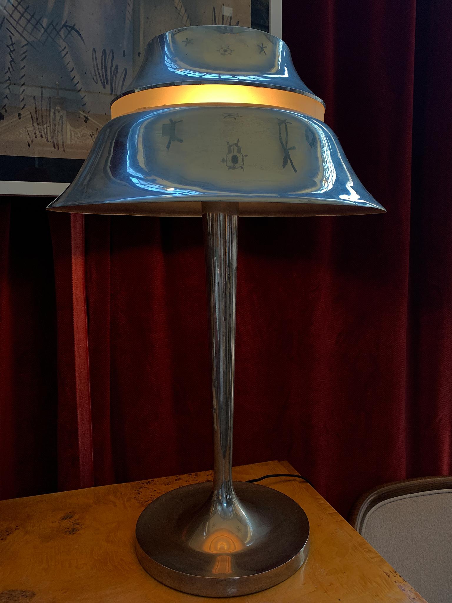 Art Deco Aluminum Table Lamp by Jean Perzel 11