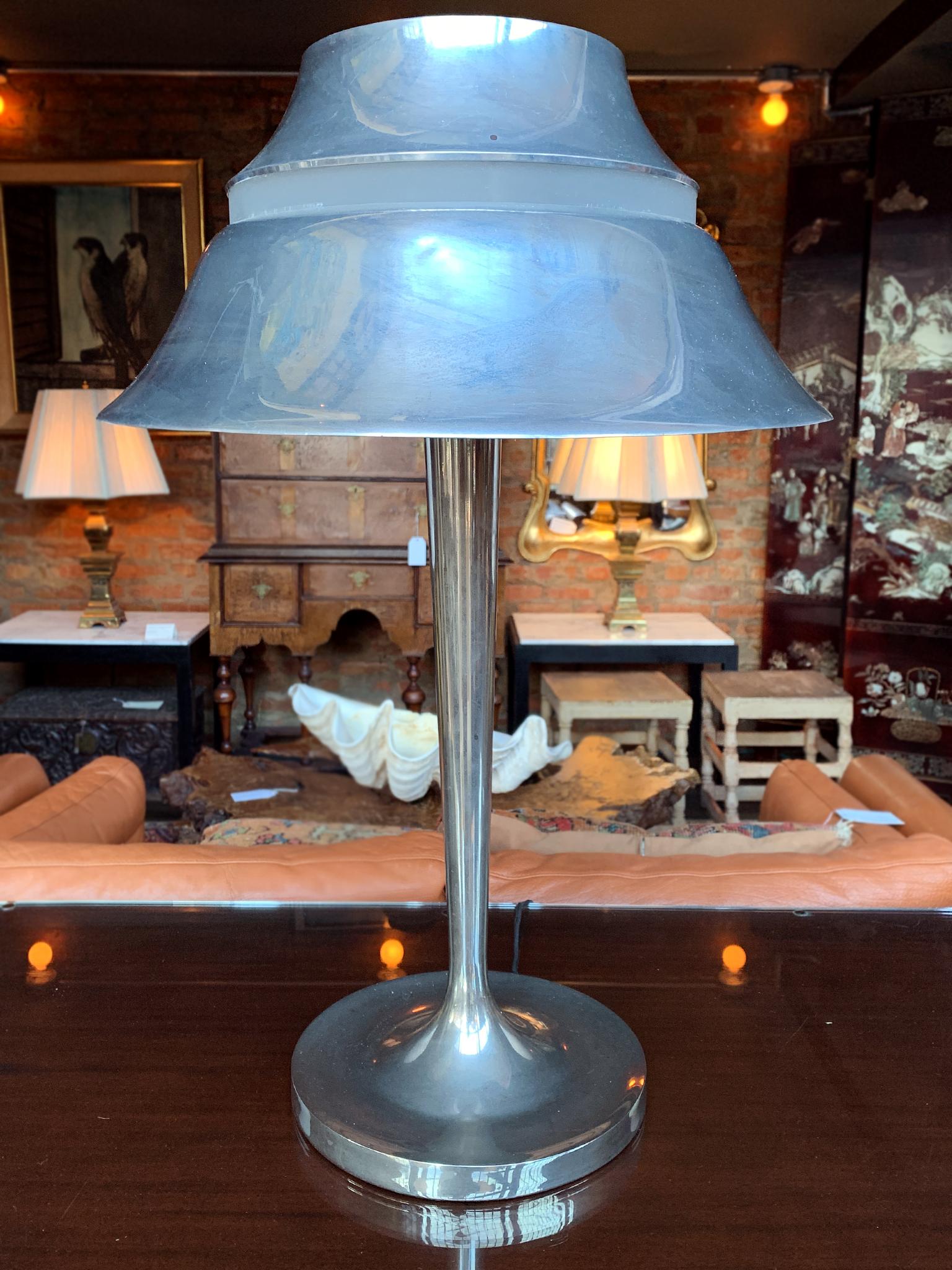 Art Deco Aluminum Table Lamp by Jean Perzel In Good Condition In New York, NY
