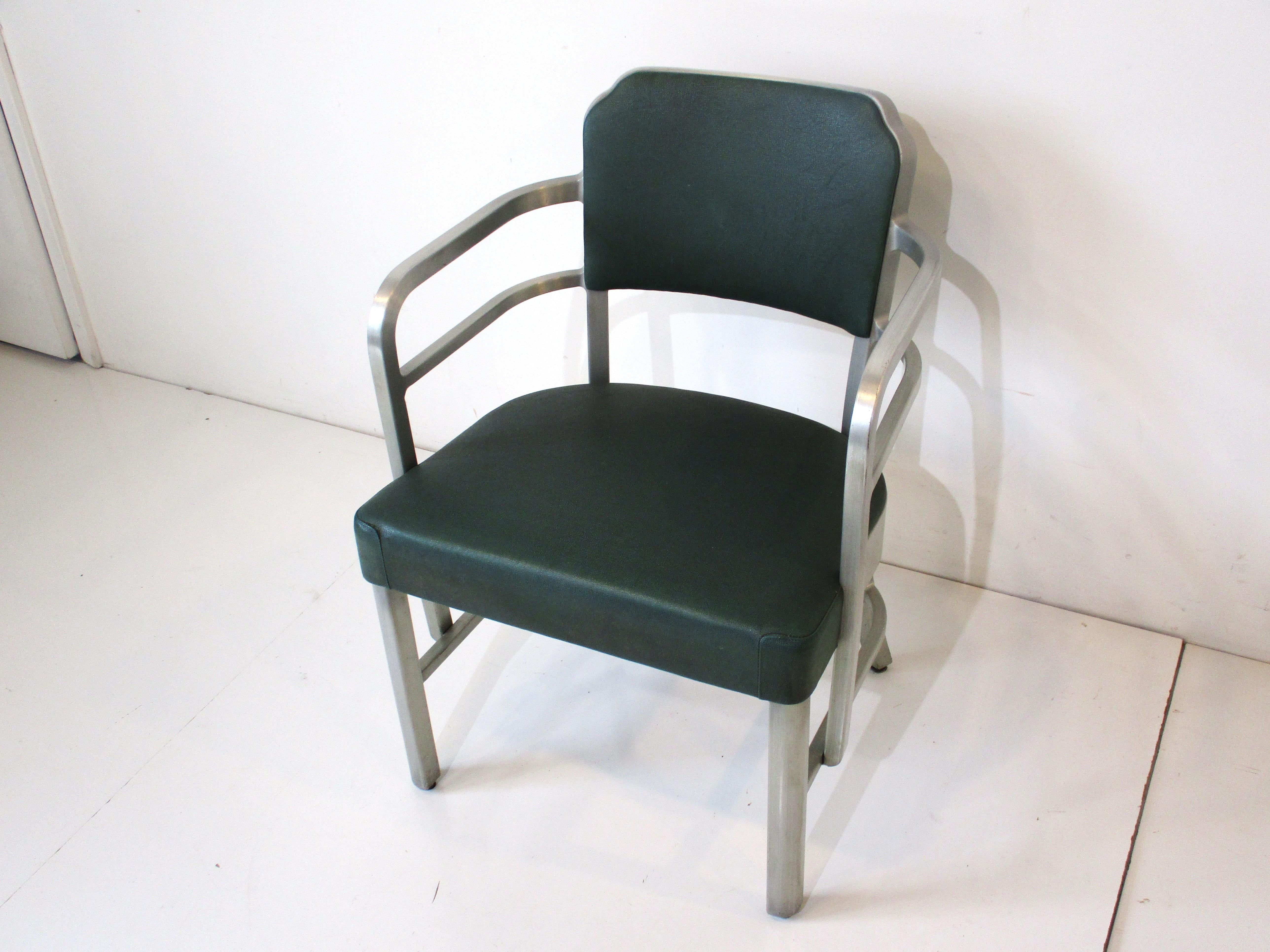 Goodform Deco Aluminum Upholstered armchair by General Fireproofing For Sale 2