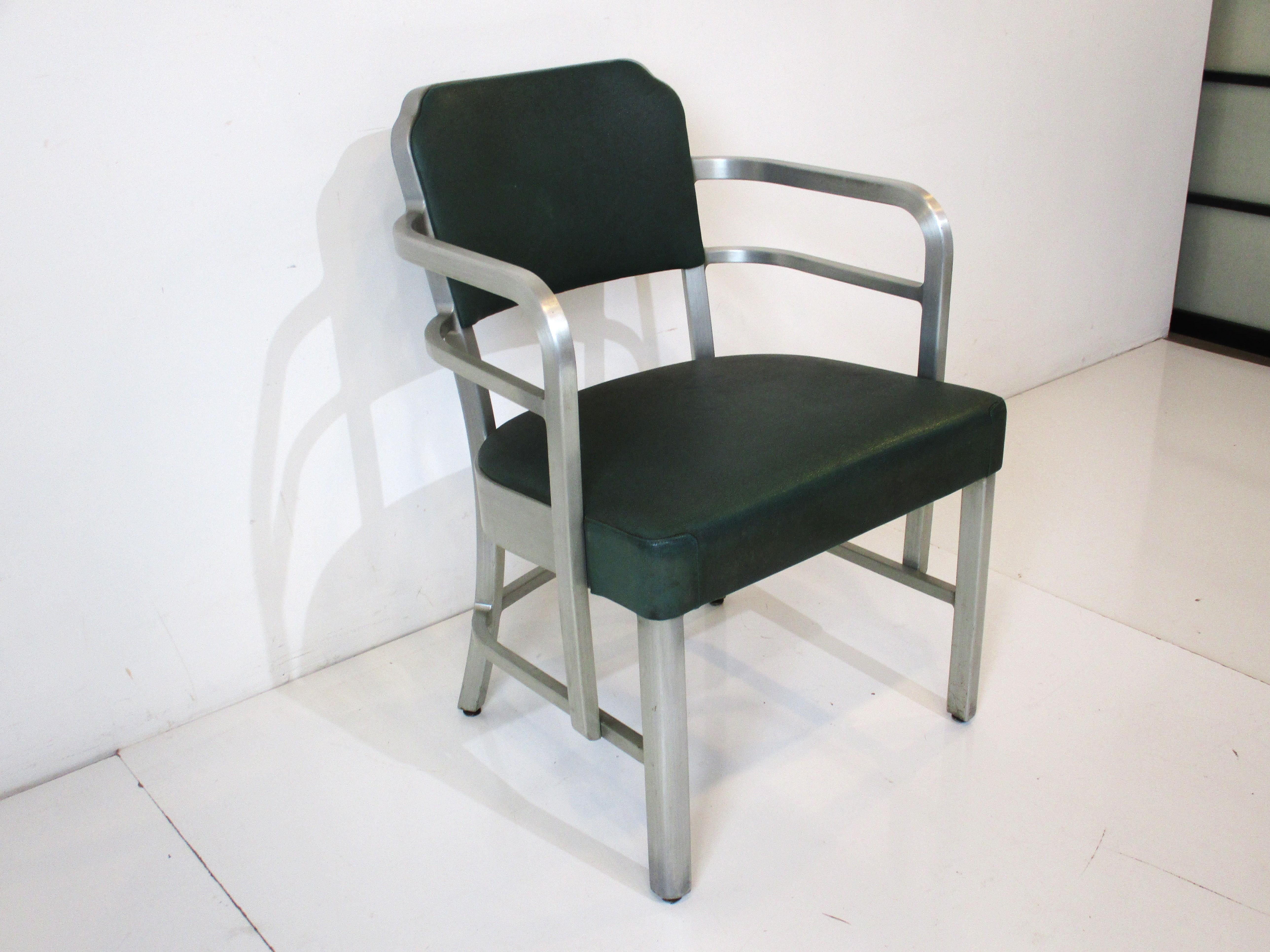 Goodform Deco Aluminum Upholstered armchair by General Fireproofing For Sale 3