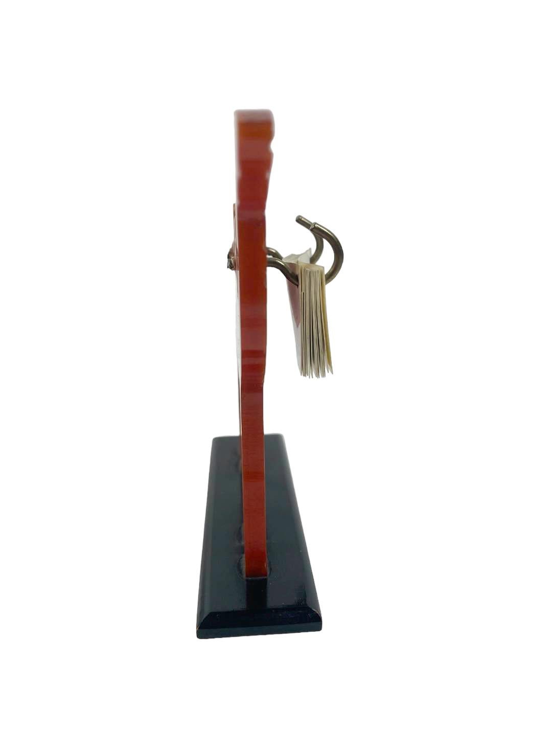 Art Deco Amber Bakelite Camel-Form Cocktail Recipe Stand 1