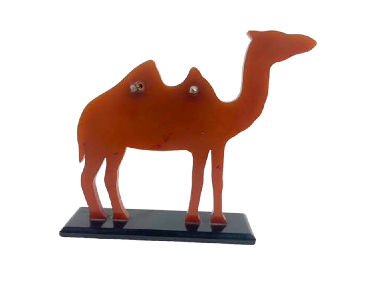 Art Deco Amber Bakelite Camel-Form Cocktail Recipe Stand 2
