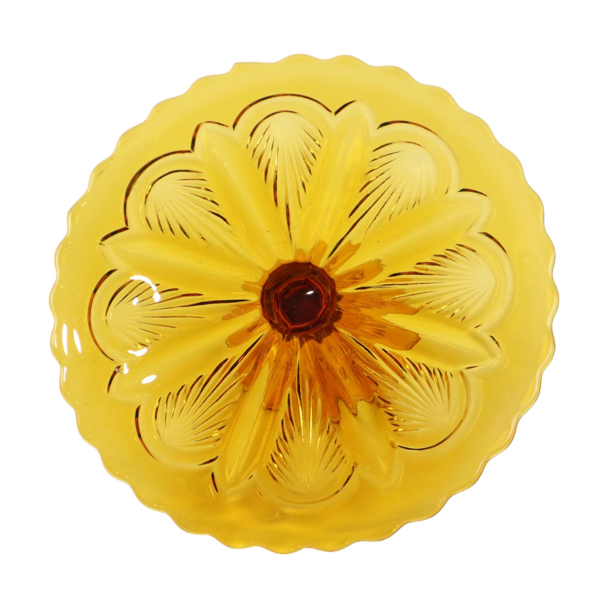 Art Deco Bernstein Kuchen Platte Gebäck Gericht Depression Glas 27cm im Angebot 7