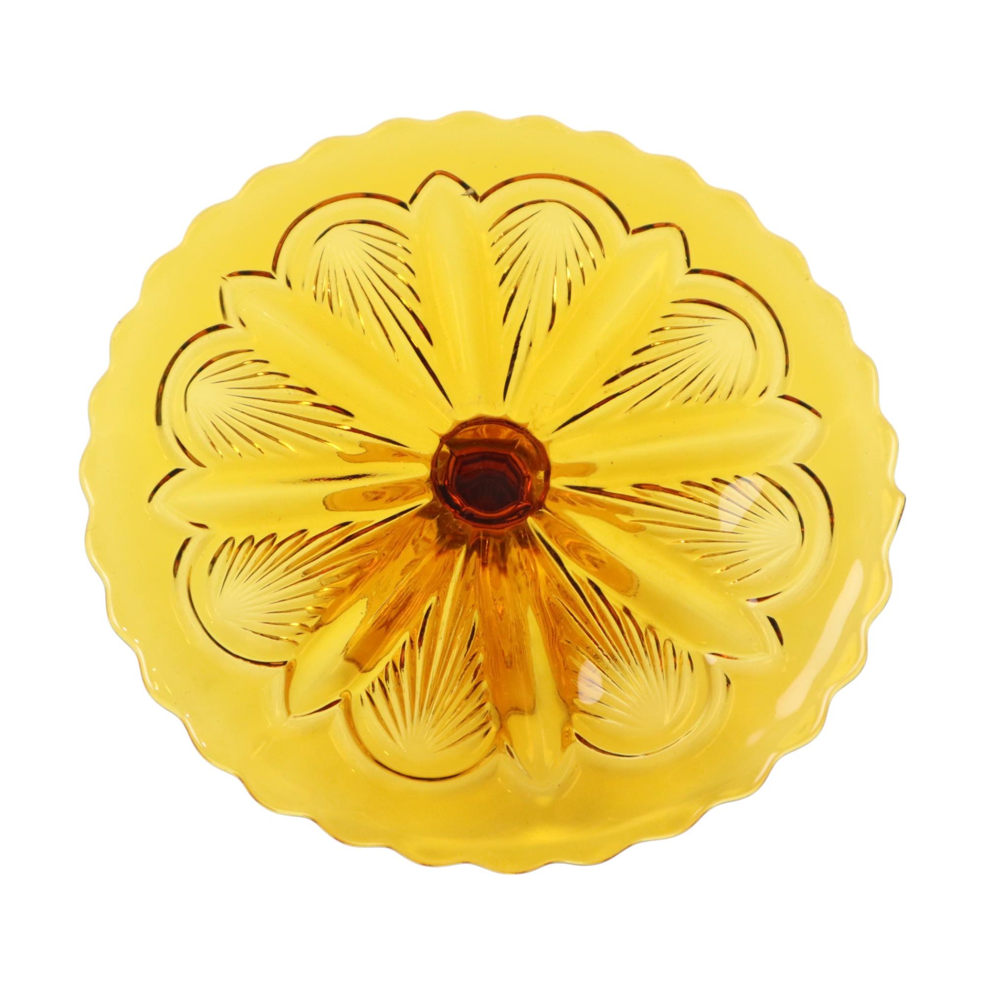 Art Deco Bernstein Kuchen Platte Gebäck Gericht Depression Glas 27cm im Angebot 2