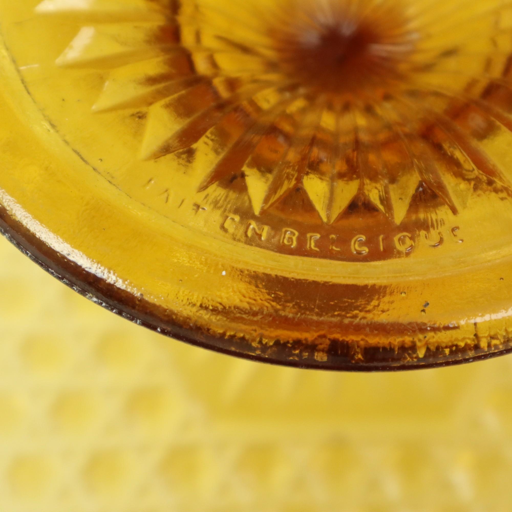 Art Deco Amber Cake Stand Depression Glass 31cm For Sale 7