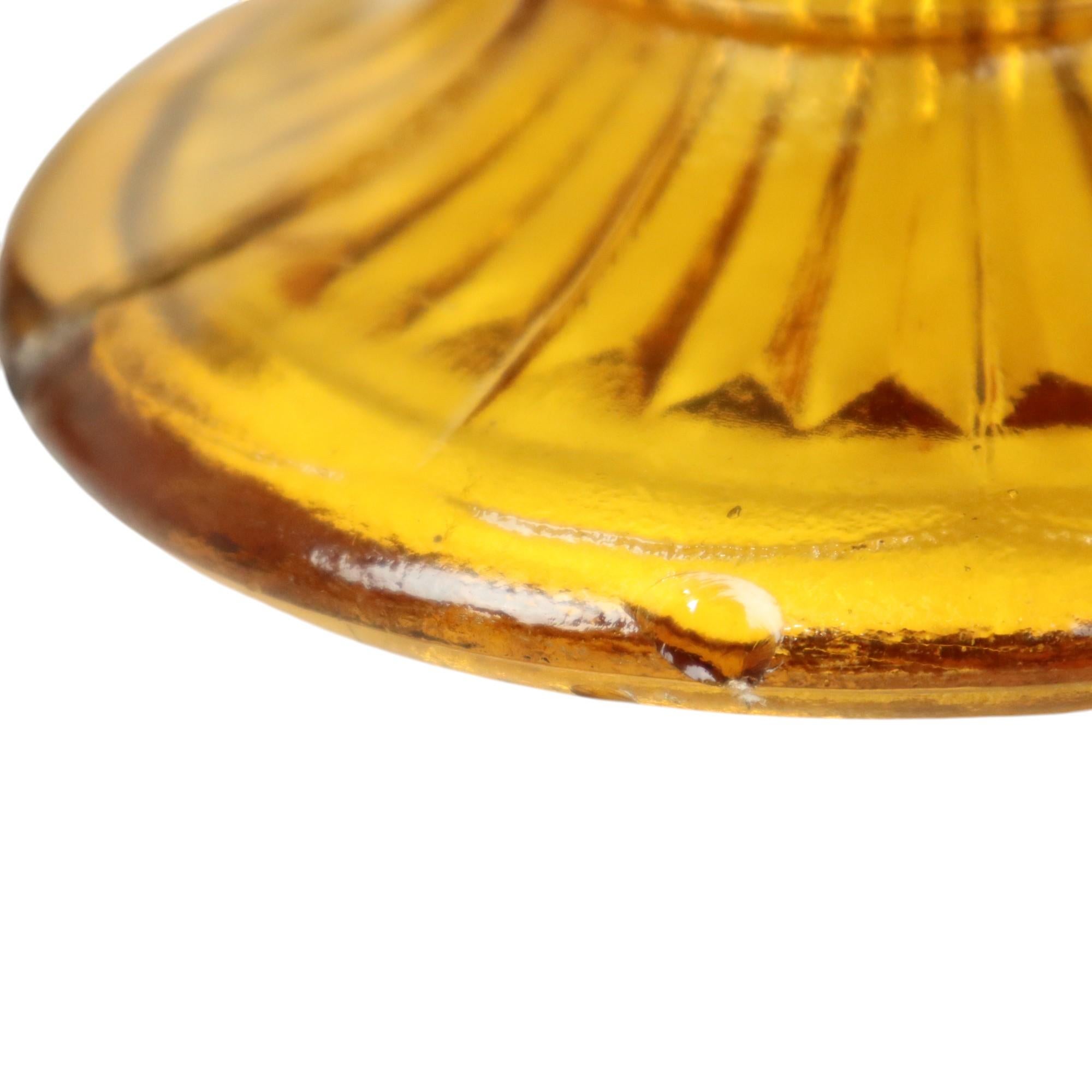 Art Deco Amber Cake Stand Depression Glass 31cm For Sale 10