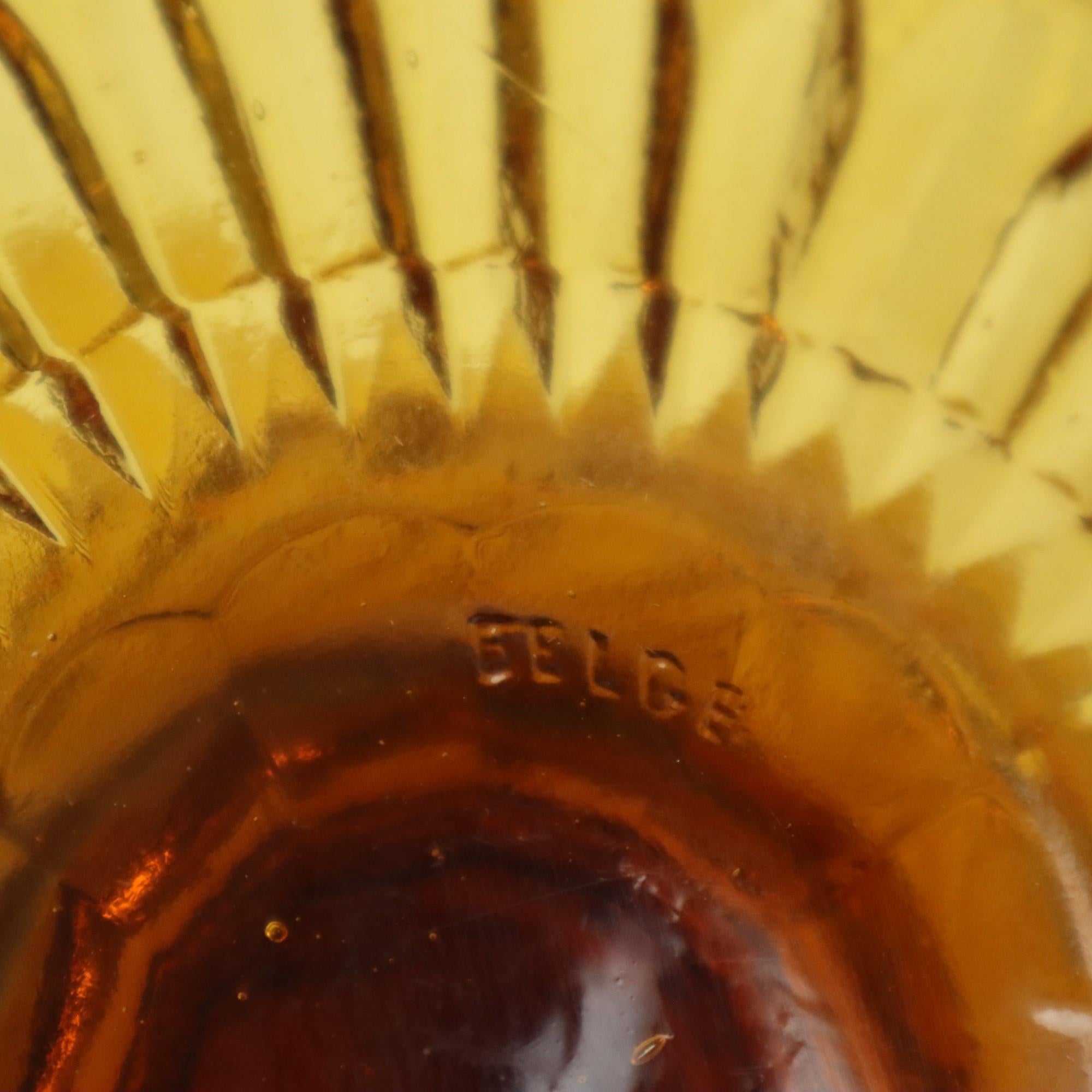 Art Deco Amber Cake Stand Depression Glass 33cm For Sale 8