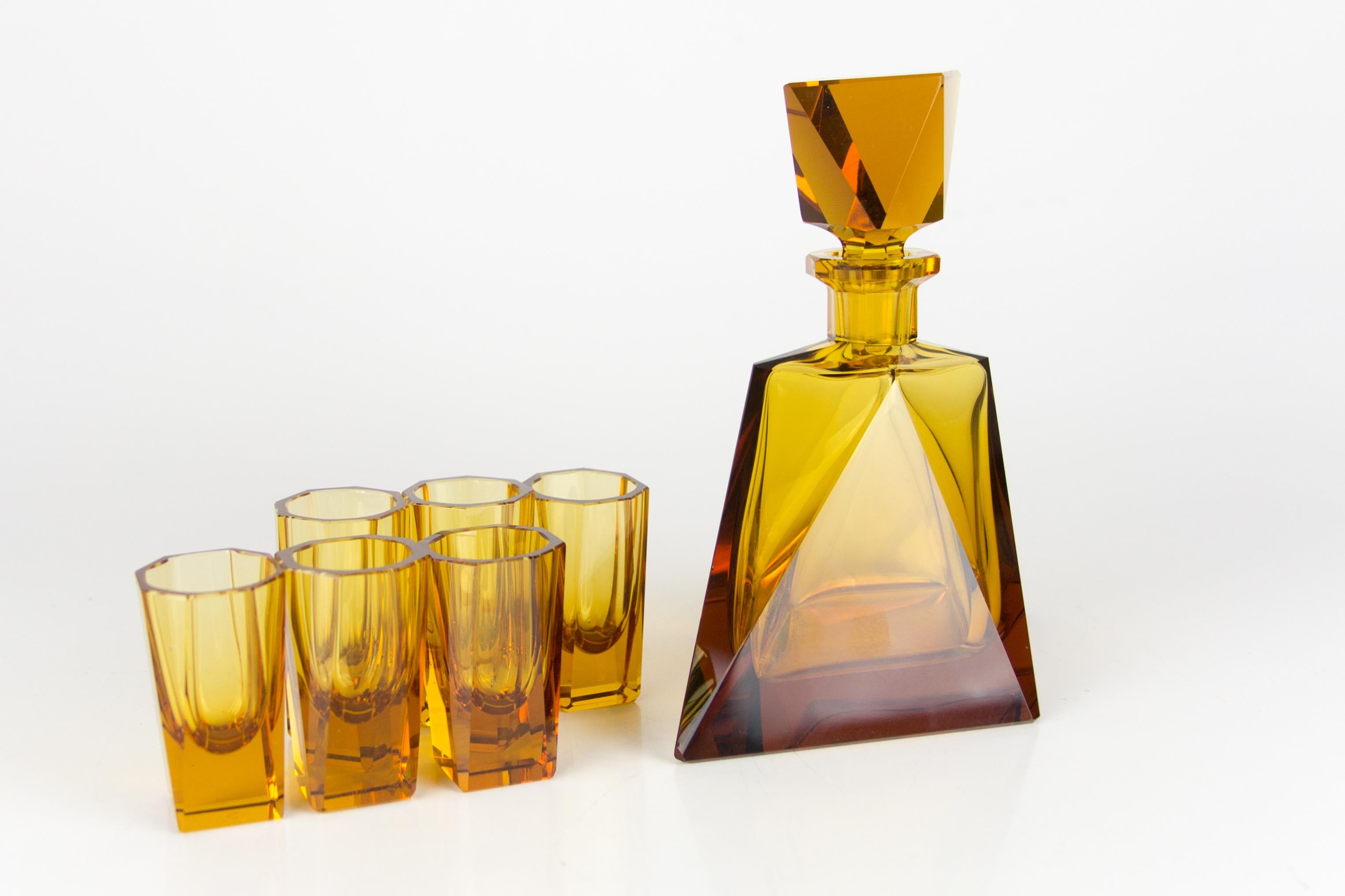 bohemian glass decanter set