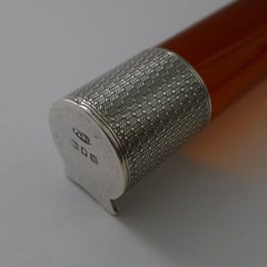 Art Deco Amber Glass & Sterling Silver Ruler, 1927