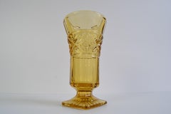 Art Deco Amber Glass Vase, 1940's.
