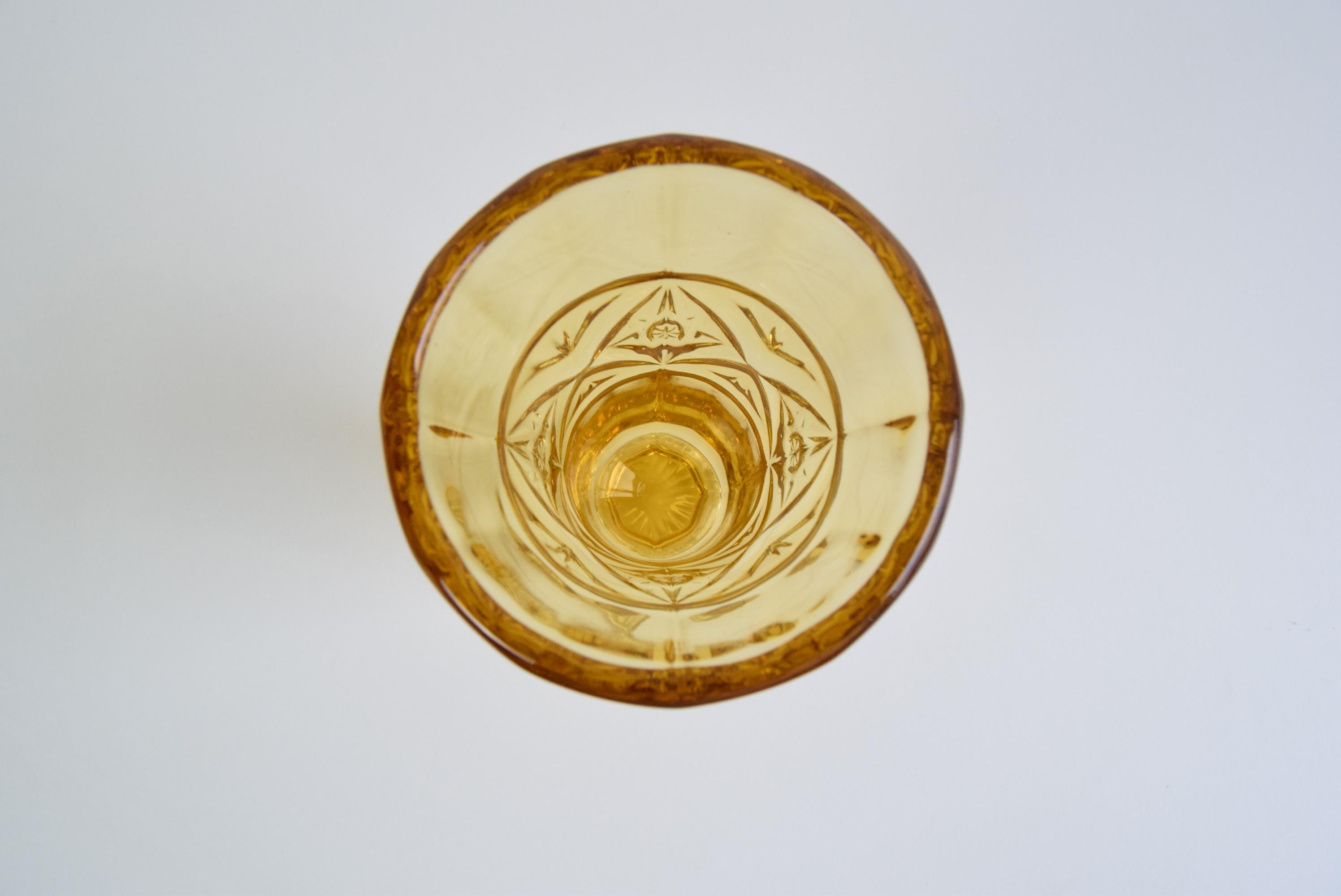 Ceco Vaso in vetro ambrato Art Deco, anni '40. in vendita