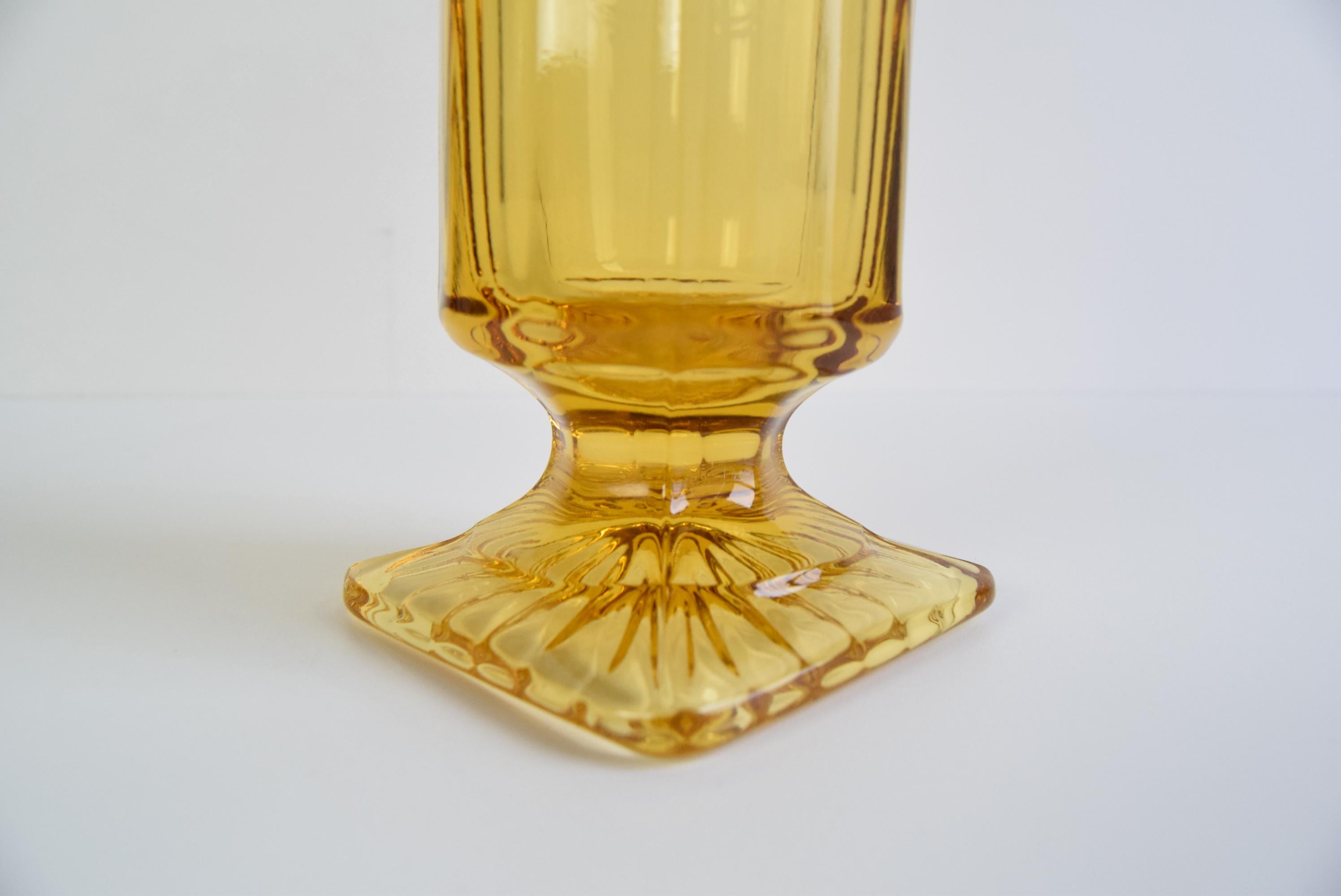 Metà XX secolo Vaso in vetro ambrato Art Deco, anni '40. in vendita