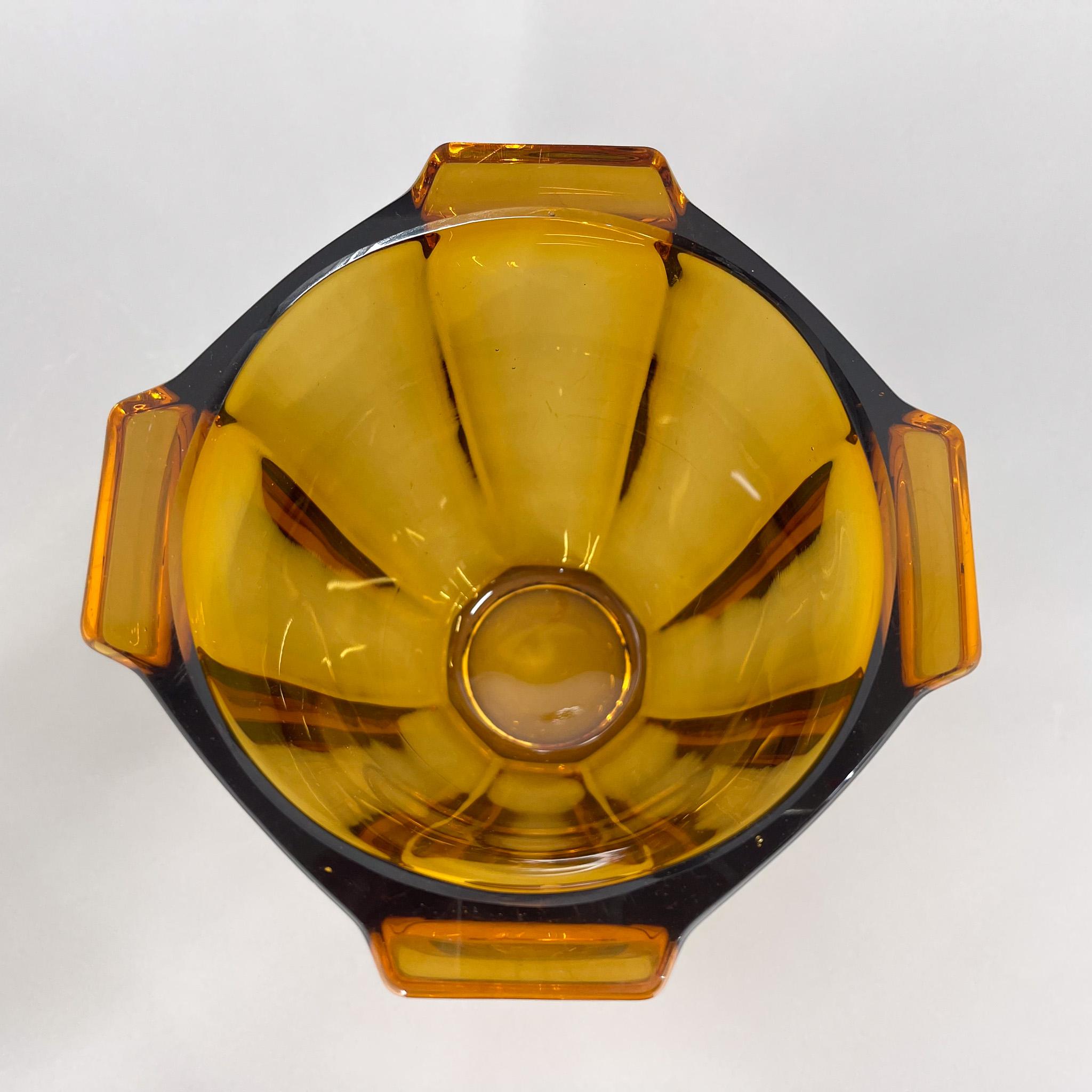Art Deco Amber Glass Vase by Rudolf Schrotter, 1930s For Sale 6