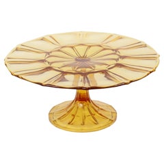 Art Deco Amber Orange Cake Dish Pastry Dish Depression Glass