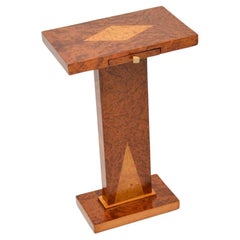 Vintage Art Deco Amboyna and Walnut Side Table