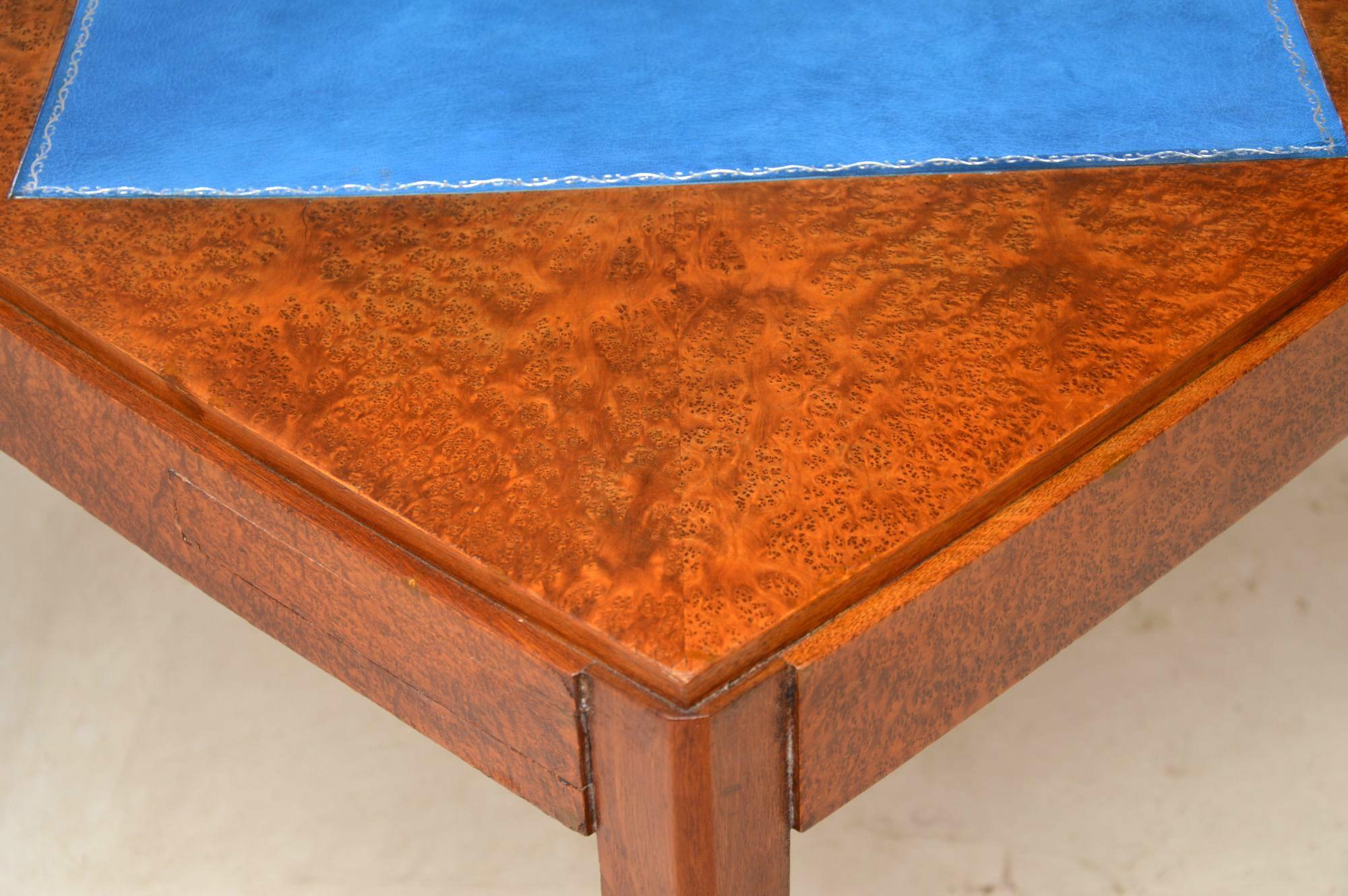 Early 20th Century Art Deco Amboyna Card Table