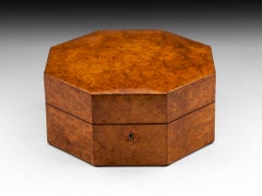 Art Deco Amboyna Silver Vanity Dressing Make Up Box, 20th Century