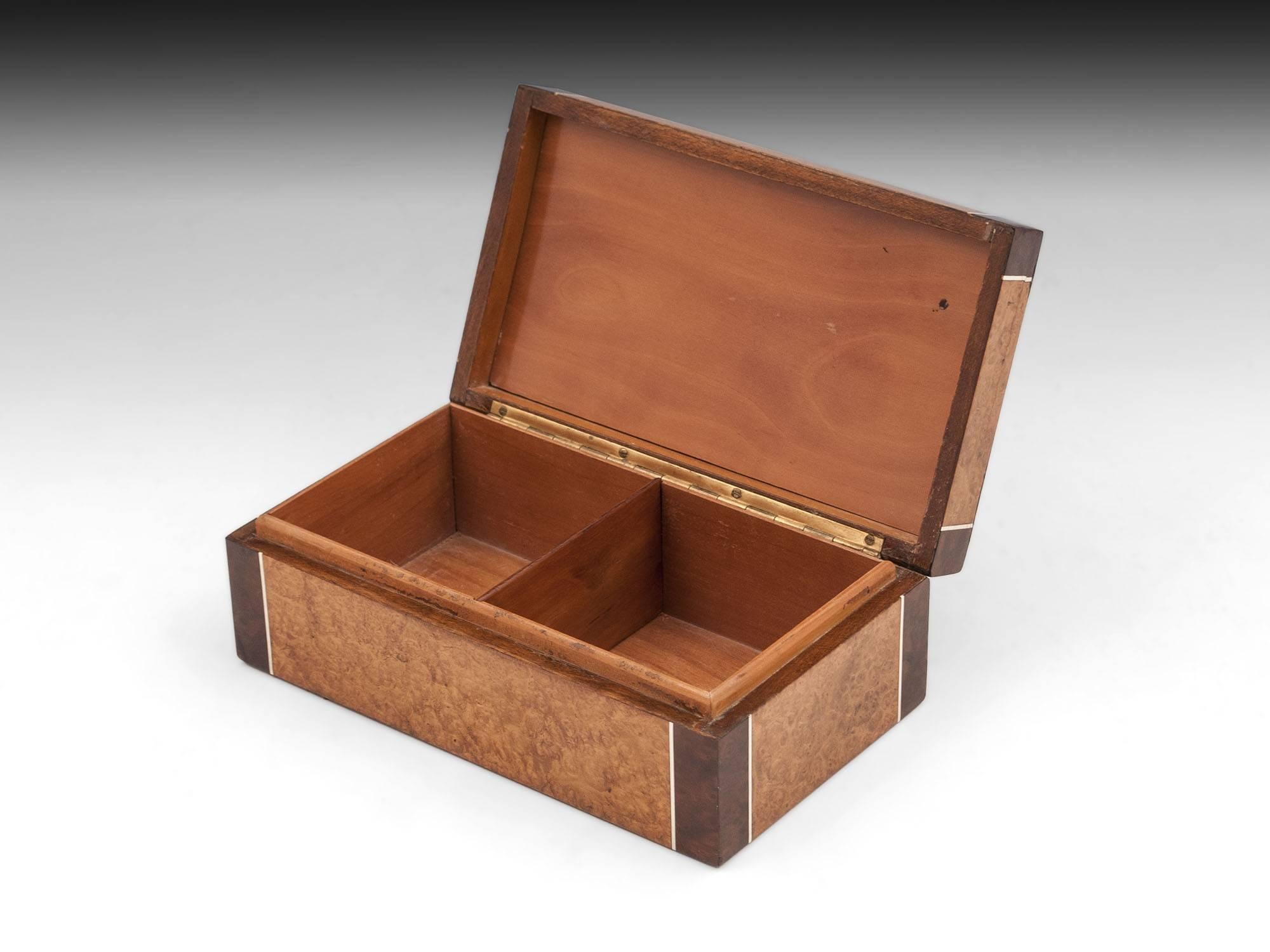 Art Deco Amboyna Trinket Box, 20th Century 1