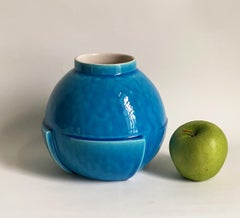 Art déco – American Art Clay Co. Vase en céramique turquoise d'Indianapolis, vers les années 1930