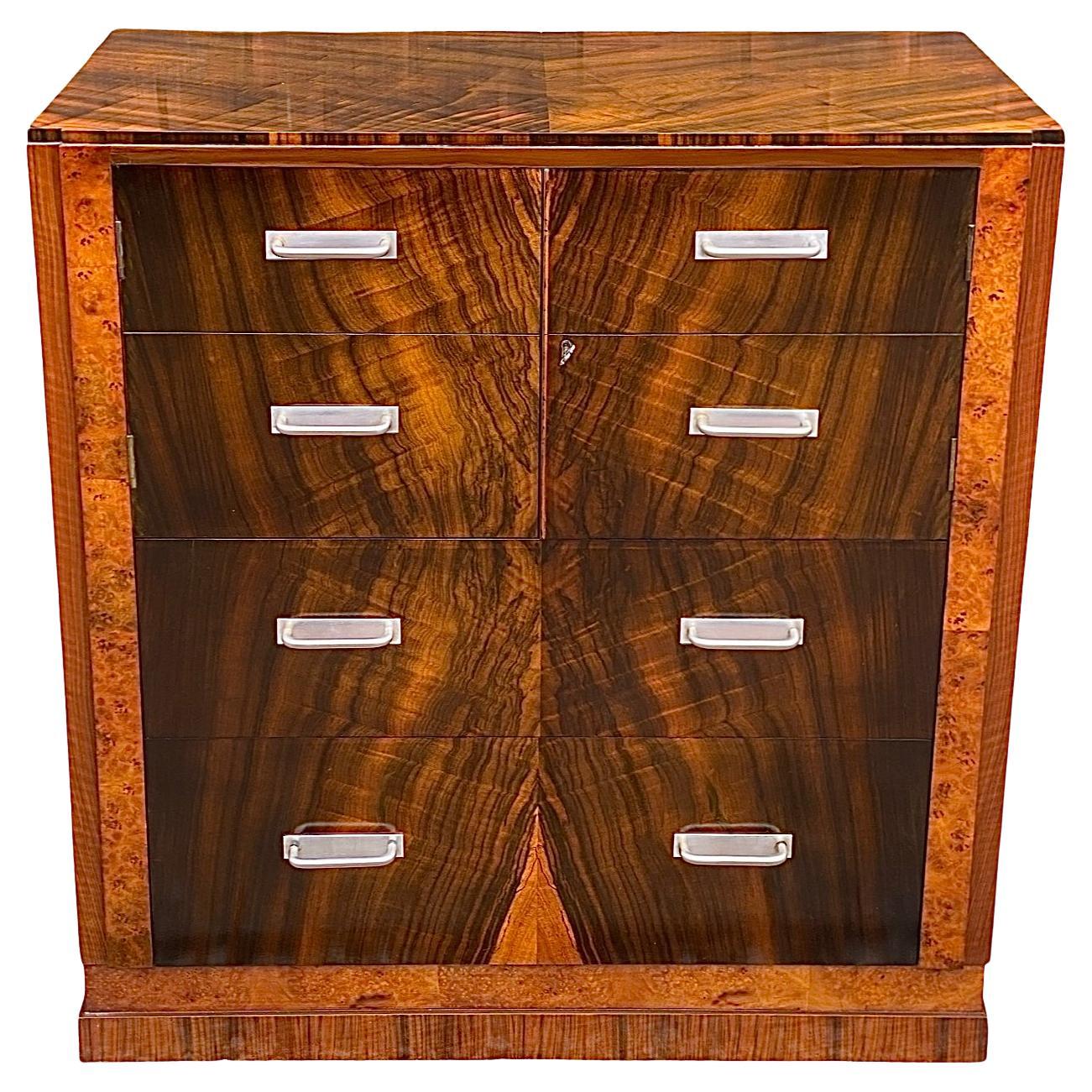 Art Deco Kommode aus amerikanischem Schwarznussbaum