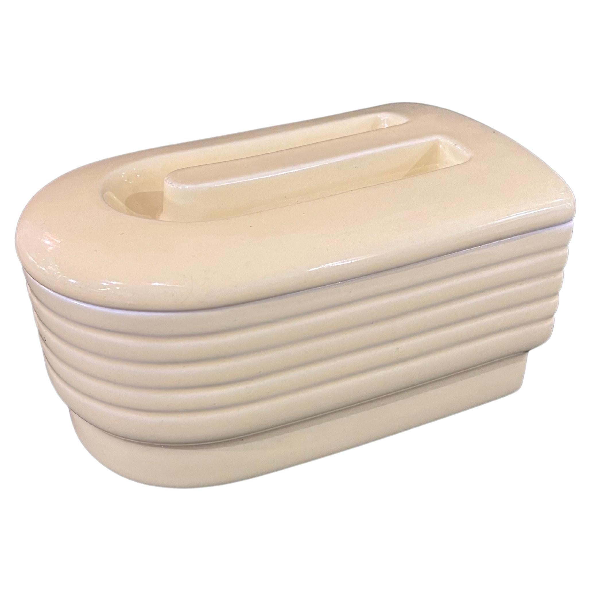Piatto in ceramica rivestito Art Deco American di Westighouse per A. Hall