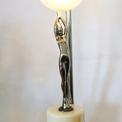 Art Deco American Frankart Nude Lamp on Marble Base