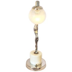 Vintage Art Deco American Frankart Nude Lamp on Marble Base