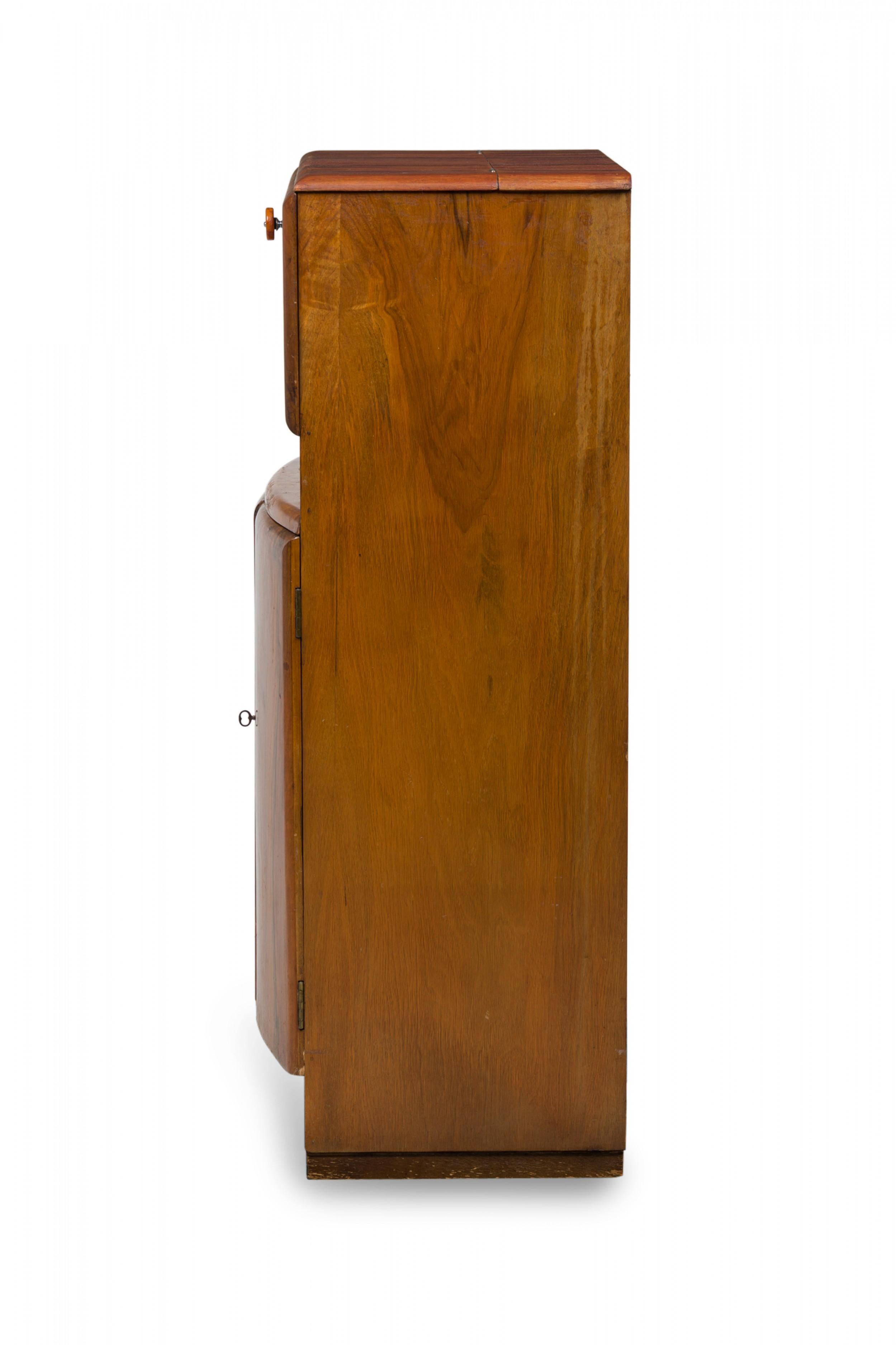 Veneer Art Deco American Mid-Century Dry Bar / Cocktail Cabinet For Sale