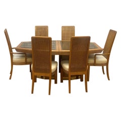 Art Deco American of Martinsville Burlwood 8 Piece Dining Set