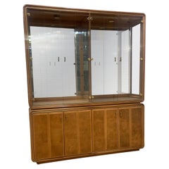 Art Deco American of Martinsville Burlwood Mirror China Cabinet