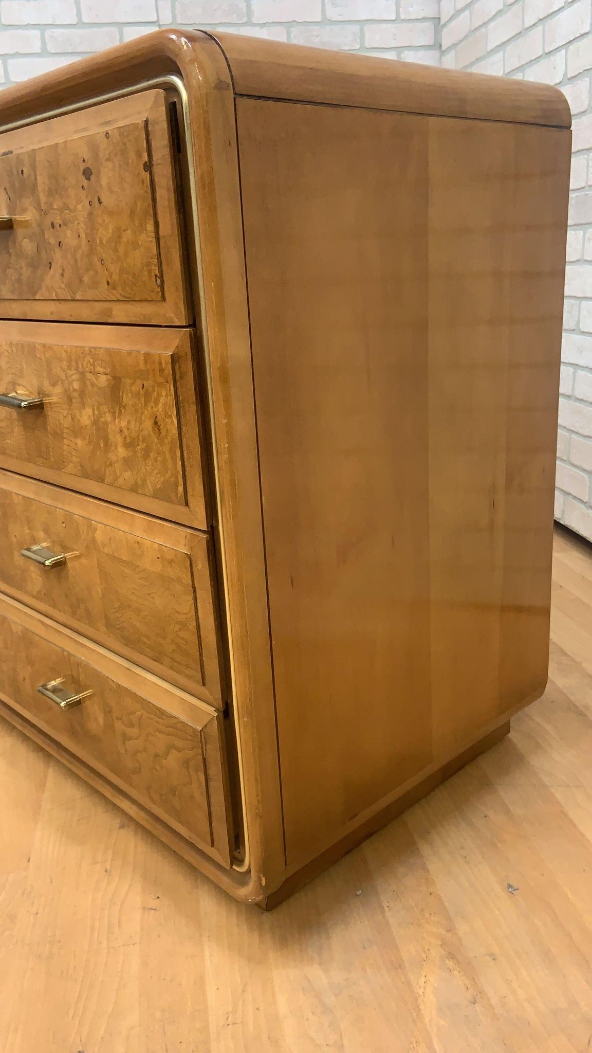 Late 20th Century Art Deco American of Martinsville Burlwood Sideboard For Sale