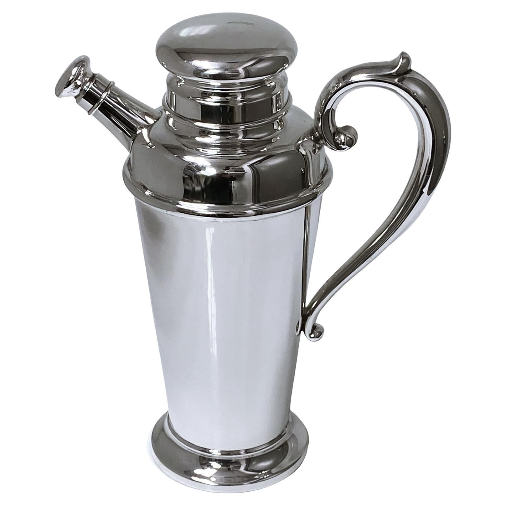 Art Deco American Sterling Silver Cocktail Shaker Manchester Silver Co, C.1930