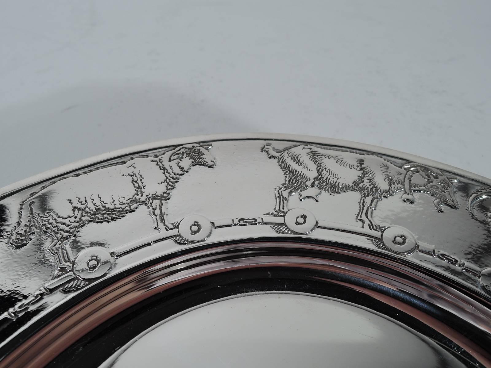 Art Deco American Sterling Silver Three-Piece Animal Baby Set by Kerr 5