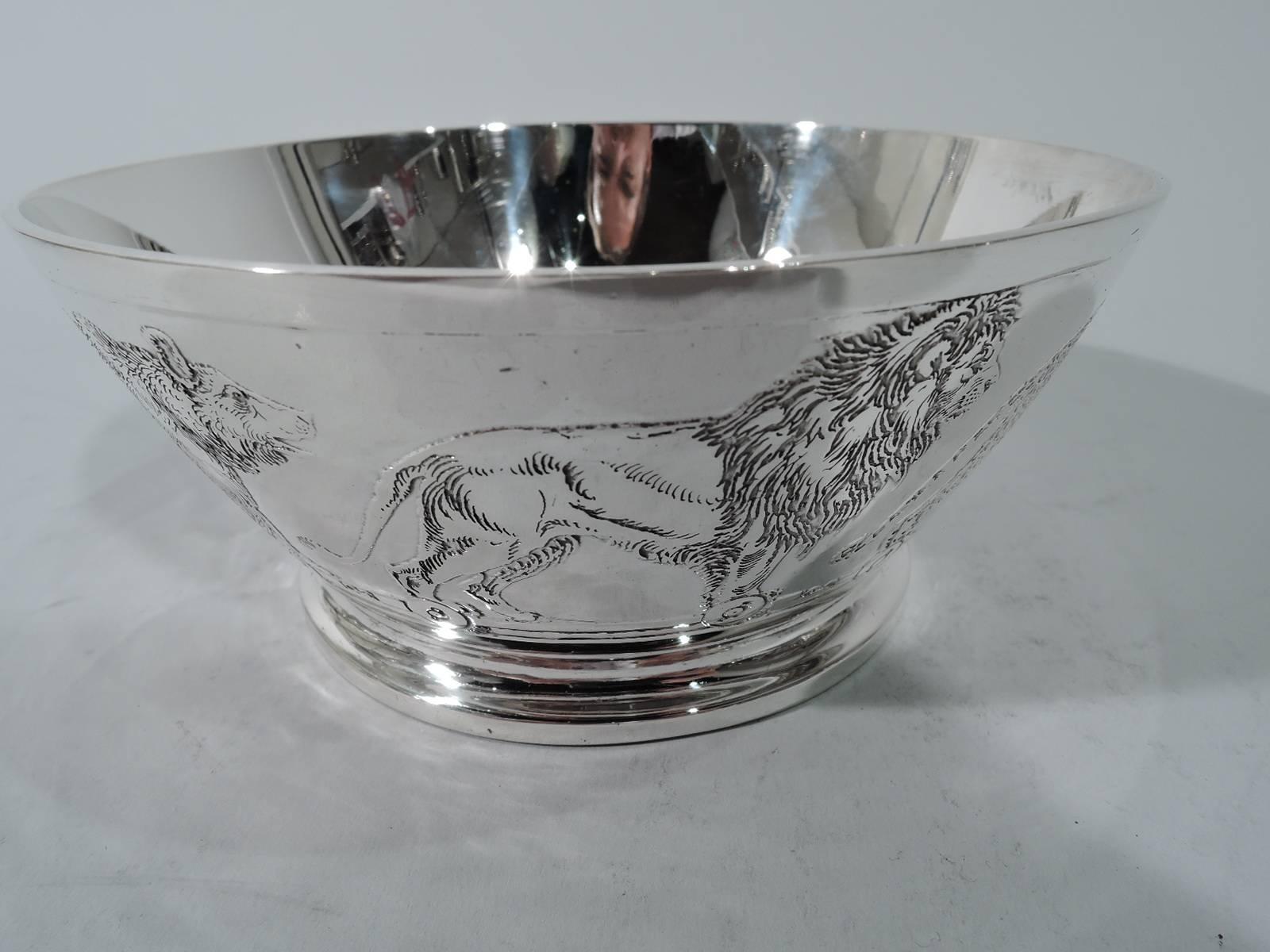 Art Deco American Sterling Silver Three-Piece Animal Baby Set by Kerr 1