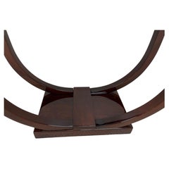 Art Deco American Streamline Glass Top Side Table, circa 1930