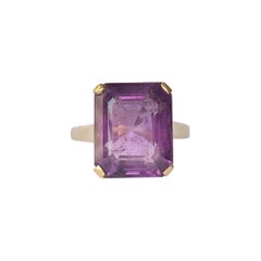 Art Deco Amethyst 9 Carat Gold Cocktail Ring