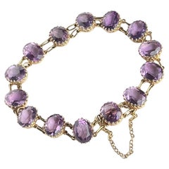 Art Deco Amethyst and 9 Carat Gold Bracelet