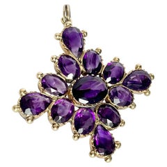 Art Deco Amethyst and 9 Carat Gold  Pendant or Brooch