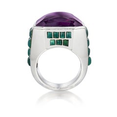 Art Deco Amethyst and Chrysoprase Ring