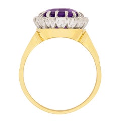 Art Deco Amethyst and Diamond Cluster Dress Ring, circa 1930s