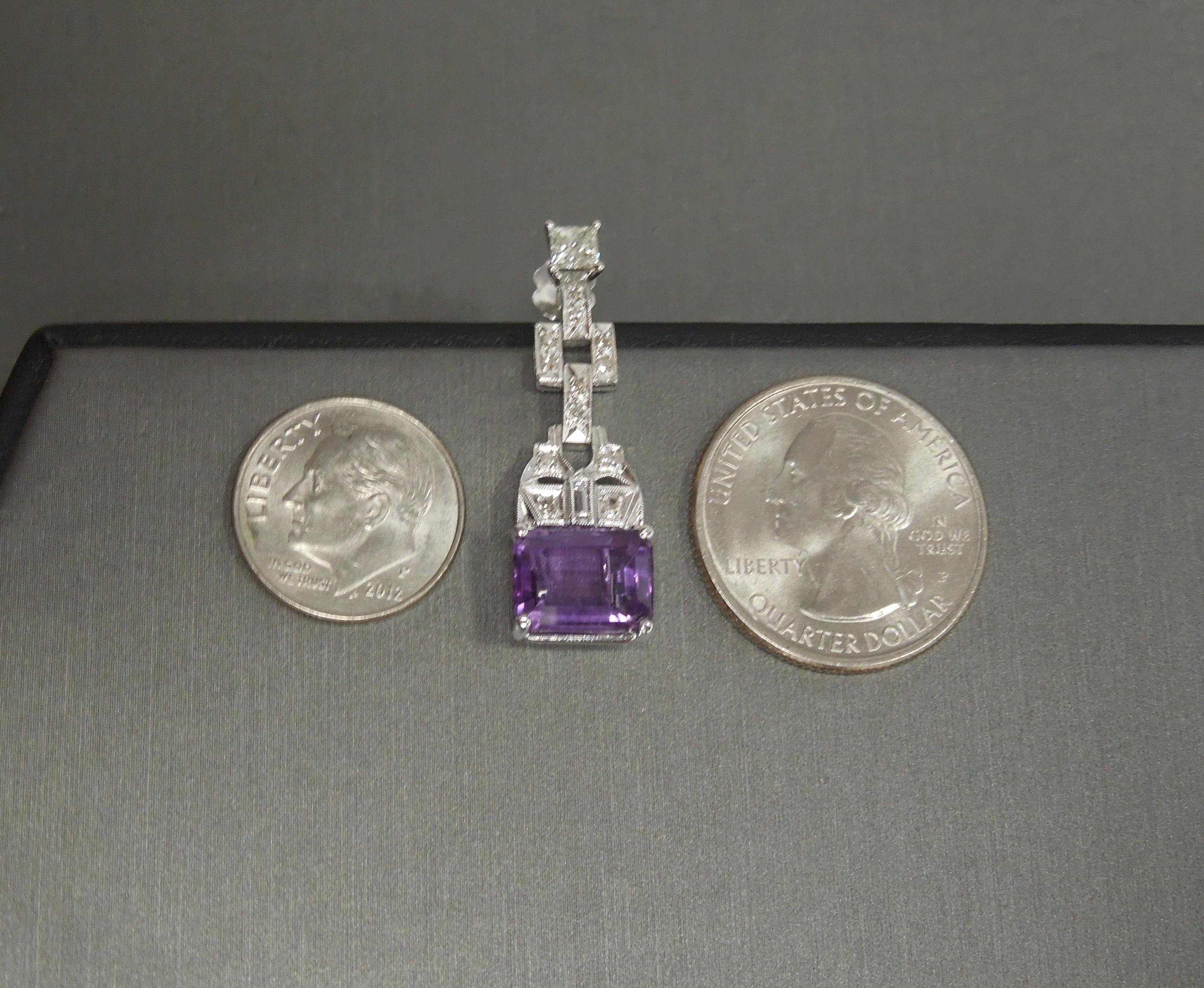 Art Deco Style Amethyst Earrings In Excellent Condition For Sale In METAIRIE, LA