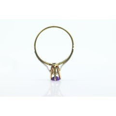 Art Deco Amethyst Ring. 14k Gold Filigree Design. Engagement Ring from Art Deco
