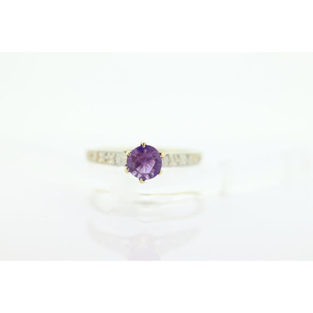 Women's Art Deco Amethyst Ring. 14k Gold Filigree Design. Engagement Ring from Art Deco For Sale