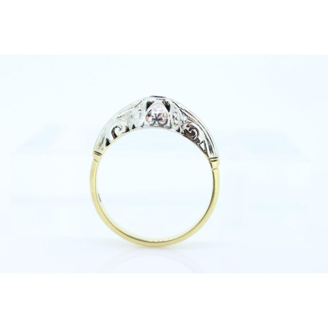 Art Deco Amethyst Ring. 18k White Gold Filigree Design. Engagement Ring from Art For Sale 4